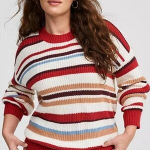 💥Sale💥Torrid Women's Crewneck Sweater - Red, White, Brown
